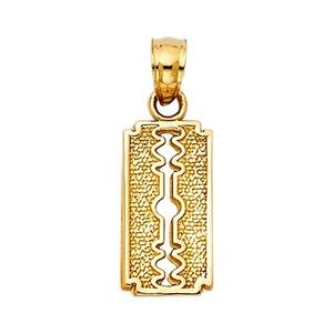 ✨Solid 14k Gold Razor Blade Pendant